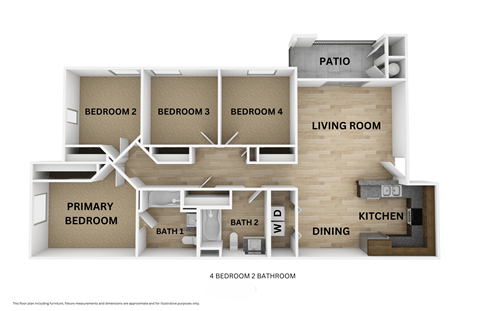 Avalon Family four bedroom two bathroom floorplan